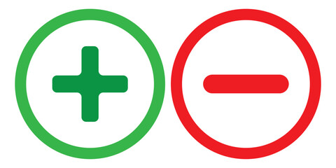 Fototapeta premium plus and minus signs