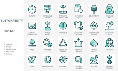 Environment icon design elements vector set