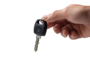 Car key in hand transparent background lifestyle image personal ownership high-quality png
