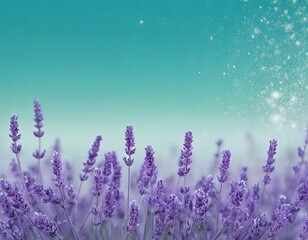 Naklejka premium Lavender flowers basking under soft light, creating a serene and calming atmosphere.