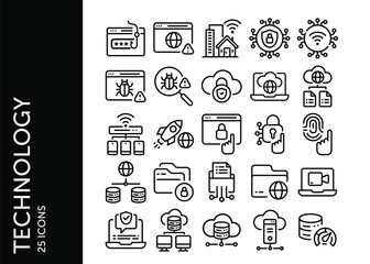 Technology icon pack. Set icon design