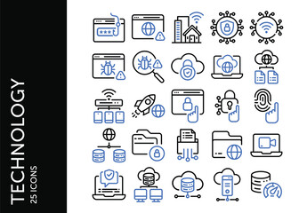 Technology icon pack. Set icon design