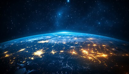 Fototapeta premium A beautiful view of planet earth from outer space