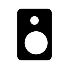 Solid portable speaker icon with a handle on top.