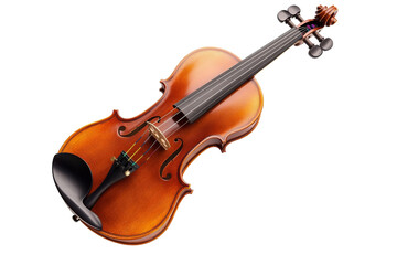 Elegant violin png on transparent background studio shot musical instrument artistic environment close-up view