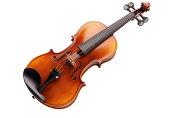 Elegant violin png on transparent background studio shot musical instrument artistic environment close-up view