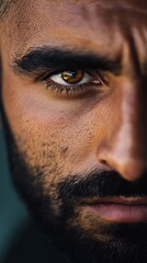 Lebanese man intense gaze neutral light