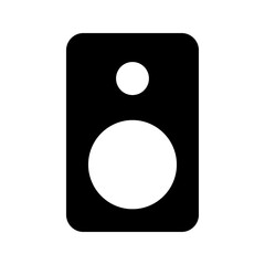 Solid bookshelf speaker icon with a rectangular shape and a front-facing woofer.