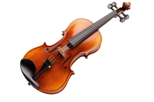 Elegant violin png on transparent background studio shot musical instrument artistic environment close-up view