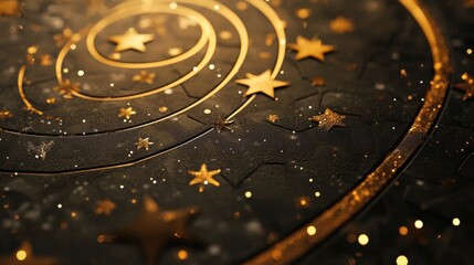 golden star spiral galaxy design