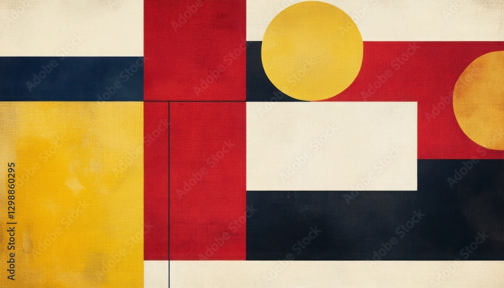 Poster abstract geometric composition with red gold and dark shapes with colors and textures and pattern de