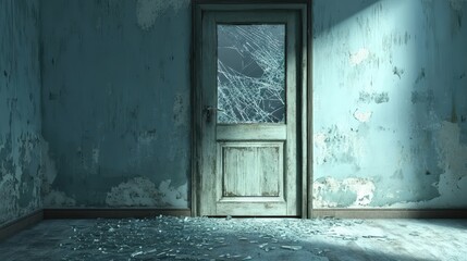 Broken Door In A Derelict Room Showing Decay And Neglect