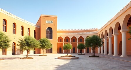 Fototapeta premium Traditional Arab Courtyard - Enchanting Architecture