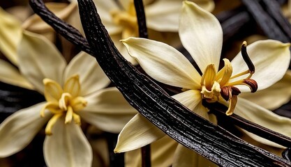 vanilla pods and flower