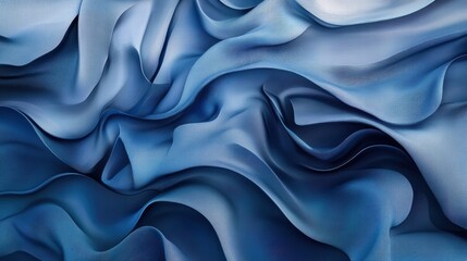 Fototapeta premium blue silk fabric drapery abstract background