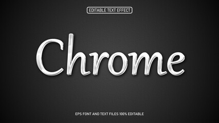 Chrome text 3d style  editable text effect