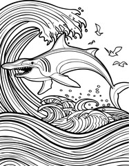 vector, illustration, pattern, tattoo, fish, drawing, water, design, nature, art, decoration, tree, sea, tribal, wave, black, sketch, symbol, element, flower, bird, wings, animal, floral, wallpaper