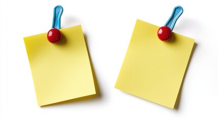 Isolated yellow sticky paper note on a clean white background, perfect for adding reminders or messages.
