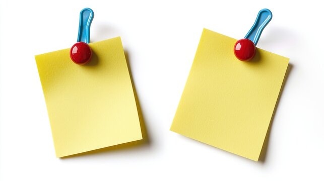 Isolated yellow sticky paper note on a clean white background, perfect for adding reminders or messages.