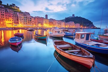 Obraz premium landscape of the harbour with colourful houses. View of the grand canal in Venice