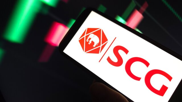 Konskie, Poland - February 27, 2025: Siam Cement company logo displayed on mobile phone