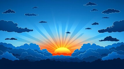 Holy Saturday Christian Observance with Cross Colorful sunrise over clouds in clear sky.