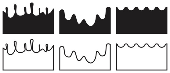 Liquid Drip and Wave Patterns Illustration. Isolated On Transparent Background.