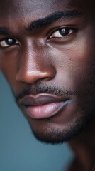 Fototapeta premium Nigerian man striking face neutral gradients