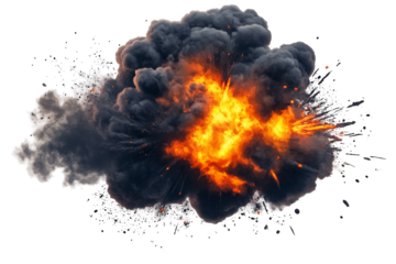 Dynamic explosion background png with transparent effects action scene digital art environment