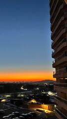 Naklejka premium sunset in the city