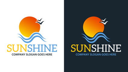 Bright, Optimistic, Warmth and Nature Sunshine Logo Design for travel, Tourism or others branding etc.
