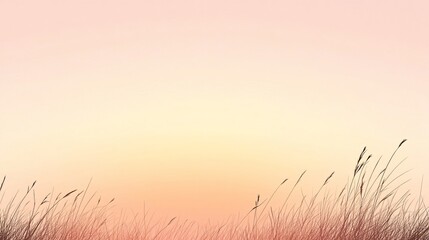 Obraz premium Tranquil Sunrise Silhouette of Grass Blades Against a Soft Pastel Sky