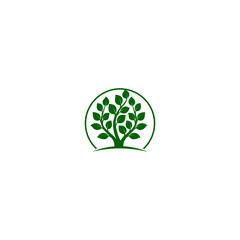 Tree logo green icon isolated on white background