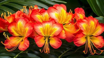 Vibrant Orange and Yellow Flowers Close Up