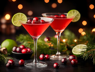 A tart and sweet Cosmopolitan with cranberry and lime served on a beach
