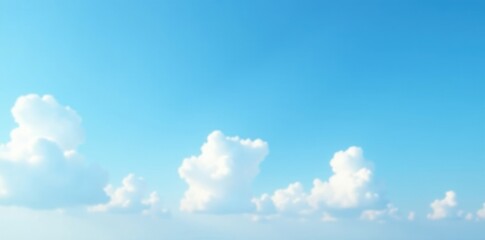 Scattered white clouds against a clear blue sky, foggy, sky, light
