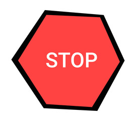 Red Stop Sign in Flat Vector Illustration Symbolizing Traffic Safety, Road Regulations, and Driving Caution, Isolated on White Background