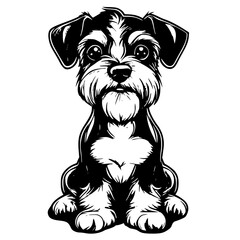 Miniature Schnauzer SVG, Silhouettes svg, Dog Peeking SVG for Cricut, Schnauzer clipart, png Cut file, iron on, vector, vinyl shirt design