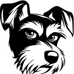 Miniature Schnauzer SVG, Silhouettes svg, Dog Peeking SVG for Cricut, Schnauzer clipart, png Cut file, iron on, vector, vinyl shirt design