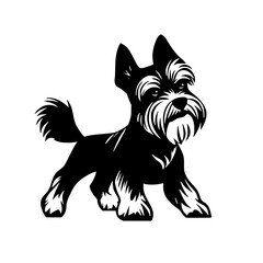 Miniature Schnauzer SVG, Silhouettes svg, Dog Peeking SVG for Cricut, Schnauzer clipart, png Cut file, iron on, vector, vinyl shirt design