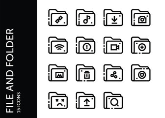 File and Folder icon pack. Set icon design