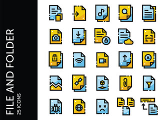 File and Folder icon pack. Set icon design