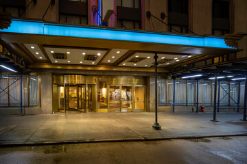 Typical entrance to a hotel in New York