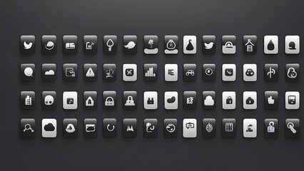 "Modern Contact Icons on Grey Business Card Background"