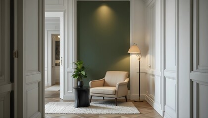 Modern Lounge with Olive Green Accent