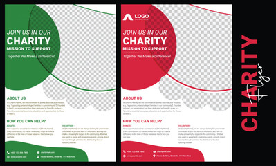 Charity flyer design Charity organization, nonprofit, go, donation, fundraising, commonality, flyer design and social banner Poster template size for A4  Charity flyer template with kids' book
