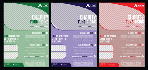 Charity flyer design Charity organization, nonprofit, go, donation, fundraising, commonality, flyer design and social banner Poster template size for A4  Charity flyer template with kids' book