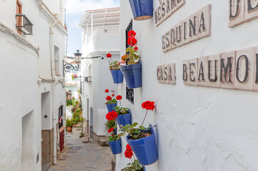 In den Gassen von Competa, Andalusien, Spanien.
