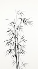 Obraz premium Bamboo leaves plant drawing branch.