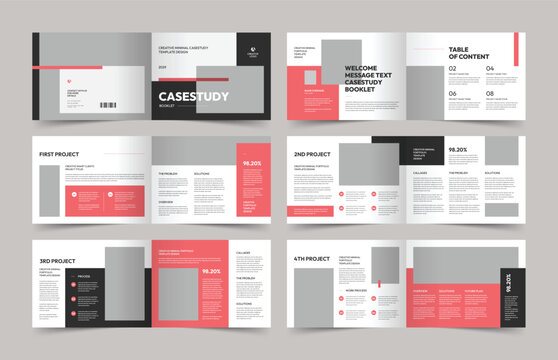 Case Study Booklet Brochure Template, Landscape Case Study Booklet